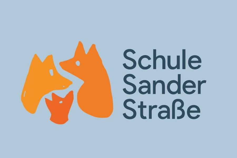 Logo der Schule Sander Straße mit den drei Füchsen